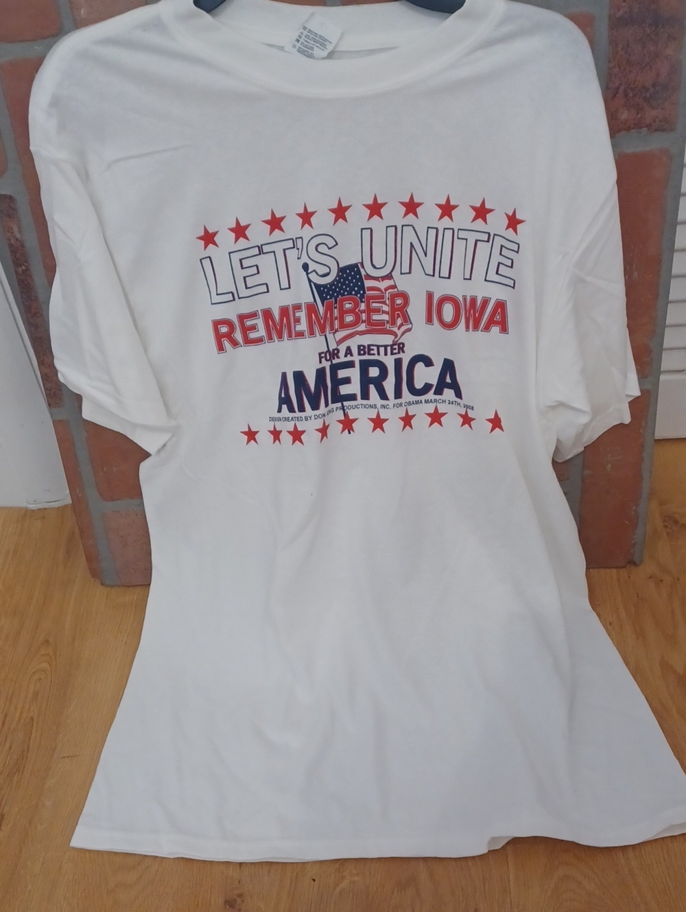 Don King VINTAGE SS Tee Shirt vintage Obama March 2008 "Let's Unite" Lo…